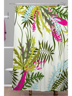 Josette Morning Shower Curtain Green - Deny Designs