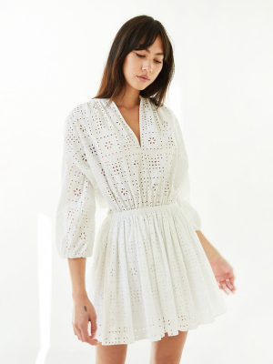 Crochet Broderie Mini Dress