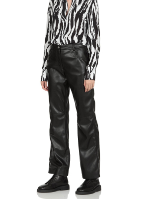 Msgm High-waisted Straight Leg Trousers