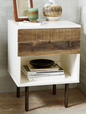 Reclaimed Wood & Lacquer Nightstand