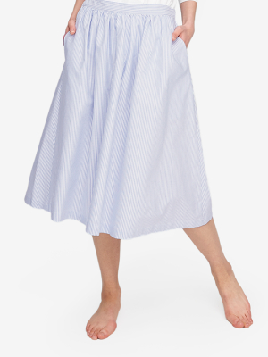 House Skirt Blue Oxford Stripe