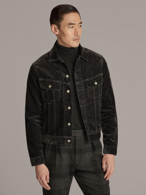 Slim Fit Stretch Velvet Jacket