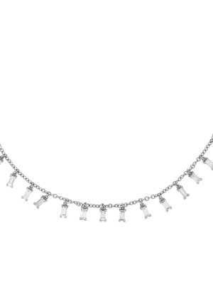 Baguette Drop Necklace W-d-l