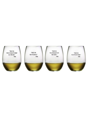 Susquehanna Glass Trust Me 21oz Stemless Wine Glasses - Set Of 4