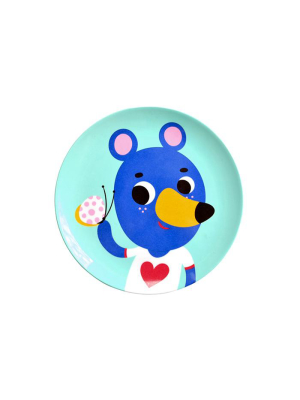 Blue Bear Melamine Plate By Petit Monkey