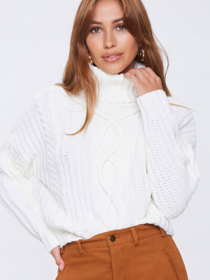 Cable Knit Turtleneck Sweater