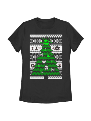 Women's Star Wars Ugly Christmas Tree T-shirt