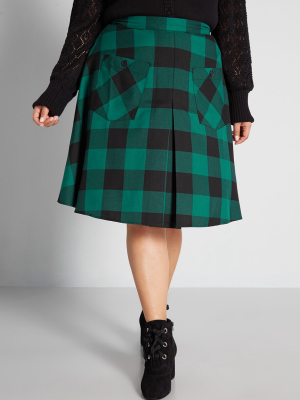 Prepped For The Holidays Plaid Skirt