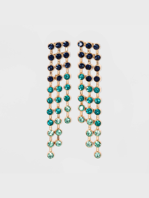 Gemstone Ombre Waterfall Drop Earrings - A New Day™ Blue