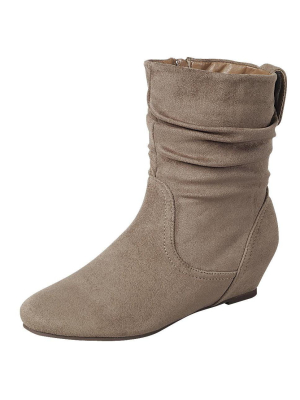 Fact01 Taupe Hidden Wedge Extended Ankle Boot