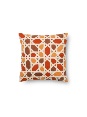 Orange & Red Embroidered Pillow