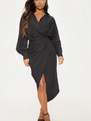 Black Midi Shirt Dress