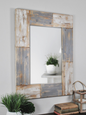 24" X 1" X 31.5" Mason Farmhouse Planks Mirror Aged White - Firstime & Co.