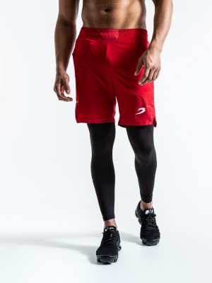 Pep Shorts (2-in-1 Training Tights) - Red/black