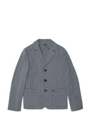 Emporio Armani Kids Pinstripe Single Breasted Blazer