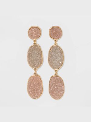 Sugarfix By Baublebar Tri-tone Druzy Drop Earrings