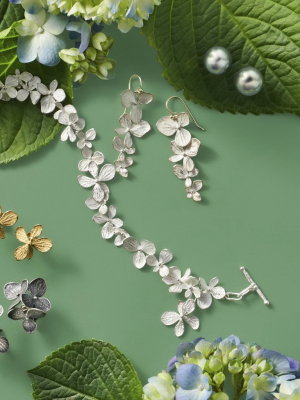 White Silver Hydrangea Bracelet