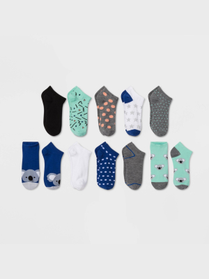 Women's Koala 10pk Low Cut Socks - Xhilaration™ Blue 4-10