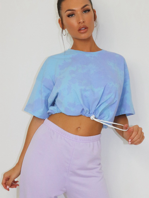 Lilac Tie Dye Oversized Toggle T Shirt