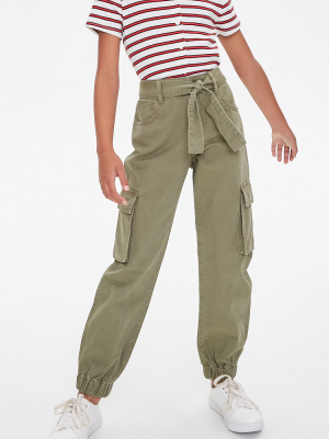 Girls Belted Cargo Joggers (kids)