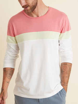 Jacob Crew Tee In Dusty Peach/lime