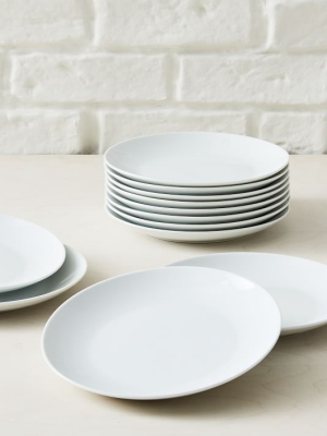 White Porcelain Salad Plates - Party Set Of 12