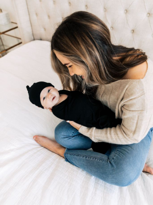 Saylor Ribbed Top Knot Hat