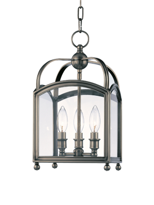 Hudson Valley Lighting Millbrook 3-bulb Pendant - Historic Nickel & Clear