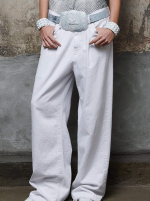 Damon Pleated Wide Leg - Holden White