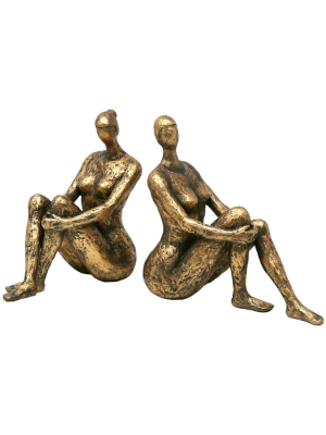 Bronze Lady Bookends