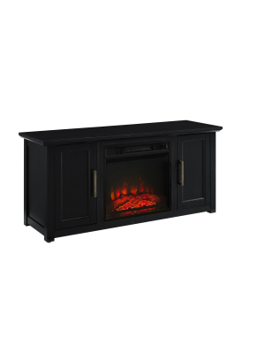 48" Camden Low Profile Tv Stand With Fireplace - Crosley