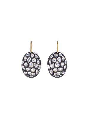 Oval Diamond Pendant Earrings