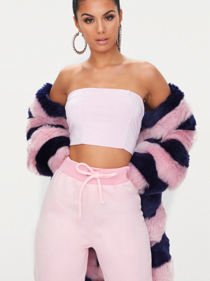 Helsa Pastel Pink Slinky Bandeau Crop Top