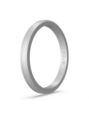Elements Contour Halo Silicone Ring - Silver