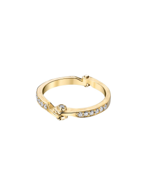 Diamond Handcuff Ring - Yellow Gold