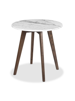 20" Gabrielle Marble Round Side Table - Poly & Bark