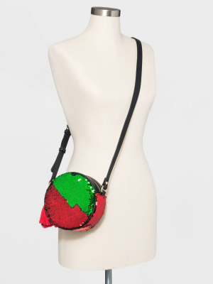 Mad Love Reverse Sequin Crossbody Bag - Red/green
