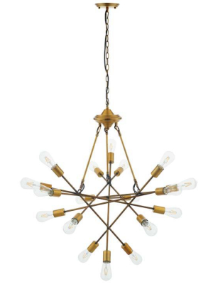 Request Antique Brass 18 Light Mid-century Pendant Chandelier