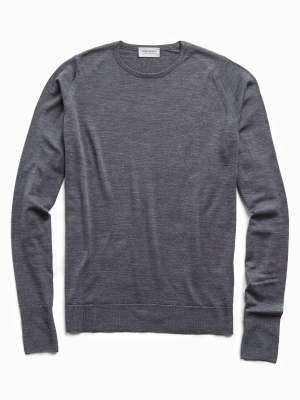 John Smedley Easy Fit Merino Crew In Charcoal
