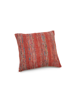 Marietta Multi-colored Cotton Throw Pillow In Red