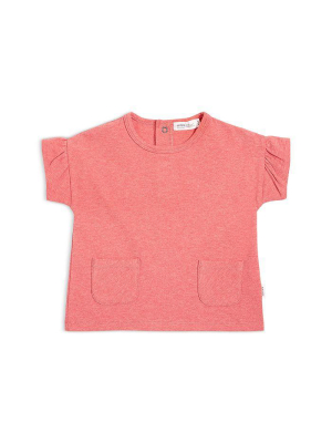 Miles Infant Girils Pocket Tee - Red