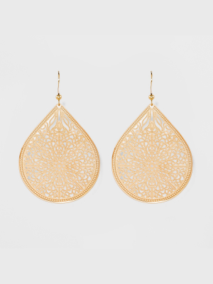 Women's Fashion Earring Filigree - A New Day™ Gold