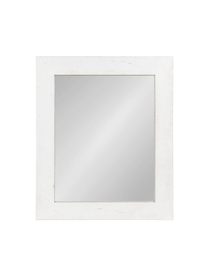 30" X 36" Garvey Wood Framed Wall Mirror White - Kate And Laurel