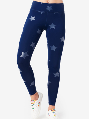 Navy Tonal Star Foil Uplift Leggings