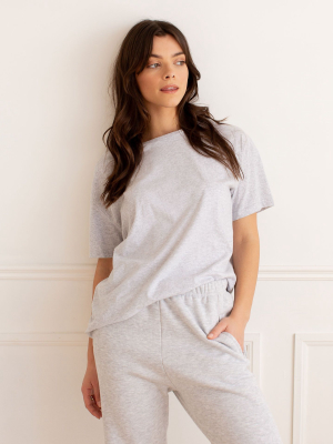 Oversized Boyfriend Tee / Grey Mix