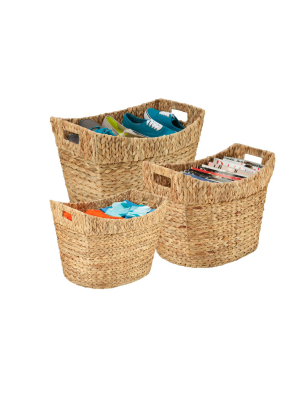 Honey-can-do 3pc Set Tall Natural Baskets