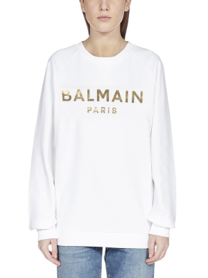 Balmain Metallic Logo Printed Sweatshirt