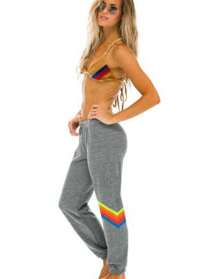 Women's Chevron 5 Sweatpants - Heather Grey // Neon