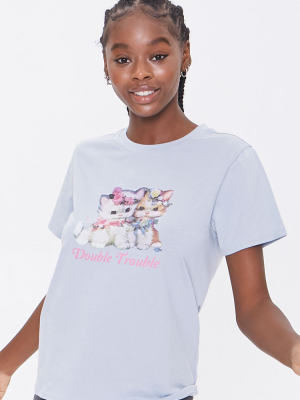 Double Trouble Kitten Graphic Tee