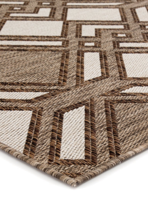 Samba Indoor/ Outdoor Trellis Brown & Ivory Area Rug